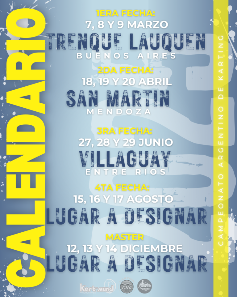 CALENDARIO 2025 – Campeonato Argentino de Karting